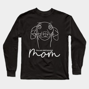 Italian Greyhound mom; with cute cartoon IGGY line art. Long Sleeve T-Shirt